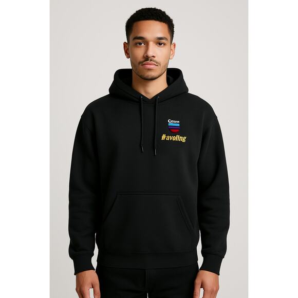 Vintage Y2K Chevron Havoline Black Pullover Hoodie Port & Company Men’s S - Picture 1 of 7